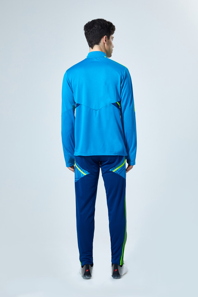 Adult Half-Zip Training Top and Pants Set Lake blue #B201