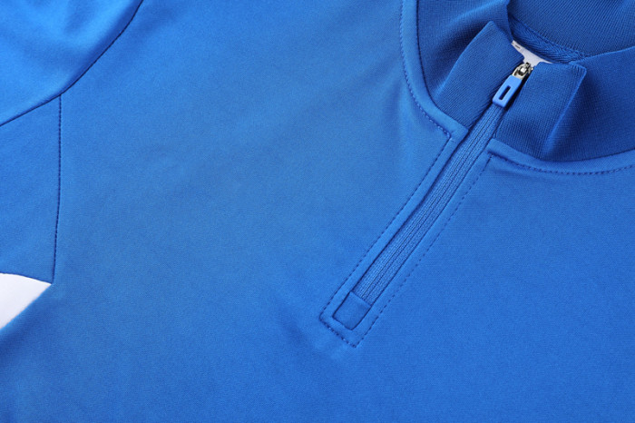 Adult Half-Zip Training Top and Pants Set Blue #B201