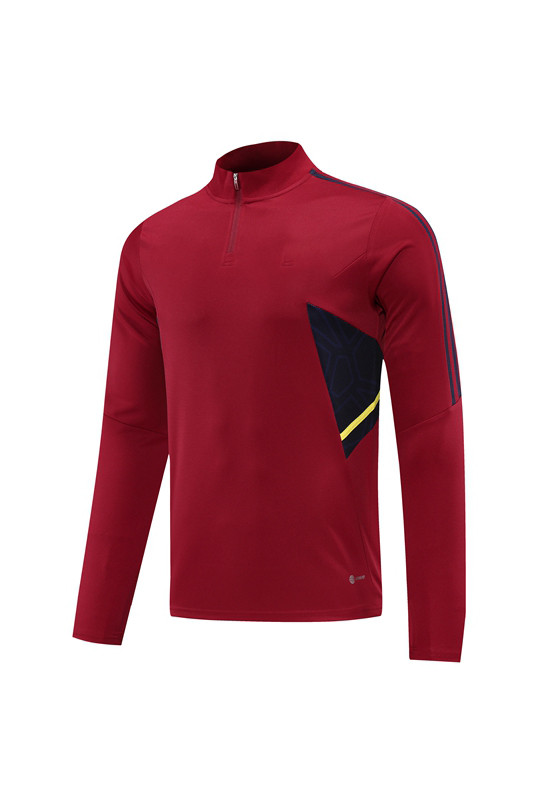 Adult Half-Zip Training Top and Pants Set Purplish red #B201