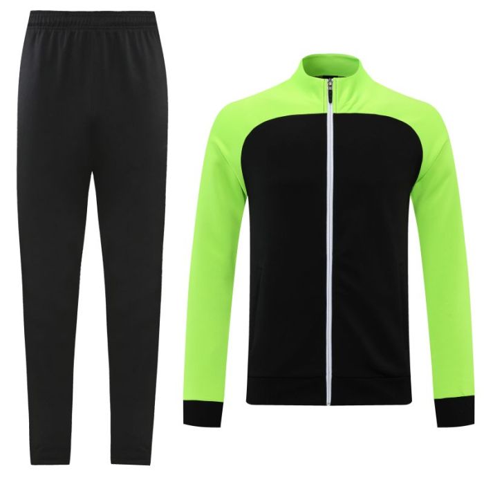 Adult Track Jacket and Pants Set Black/Green #NJ01