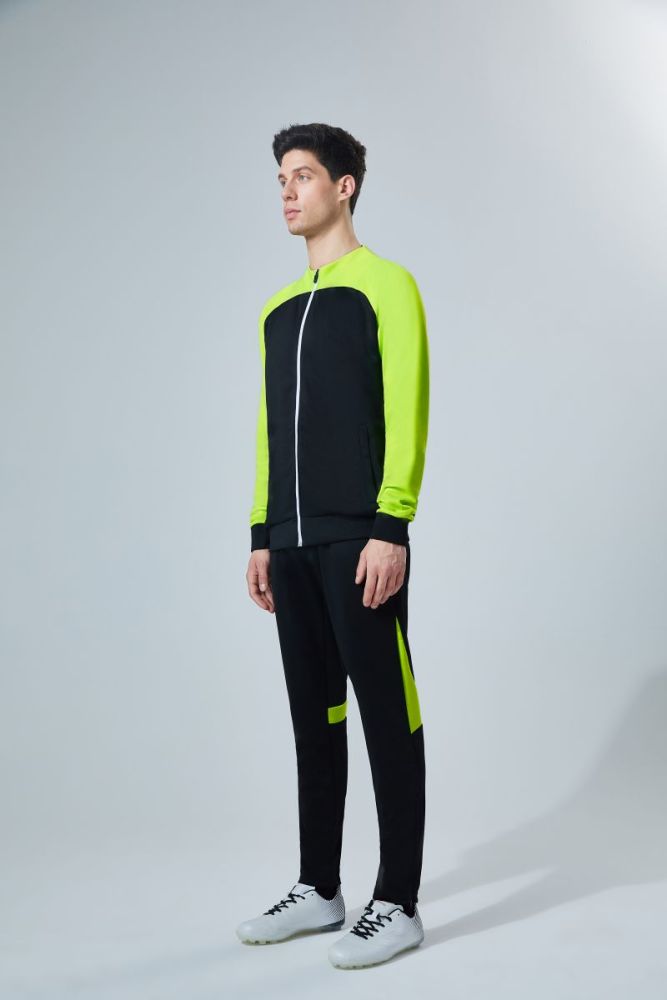 Adult Track Jacket and Pants Set Black/Green #NJ01