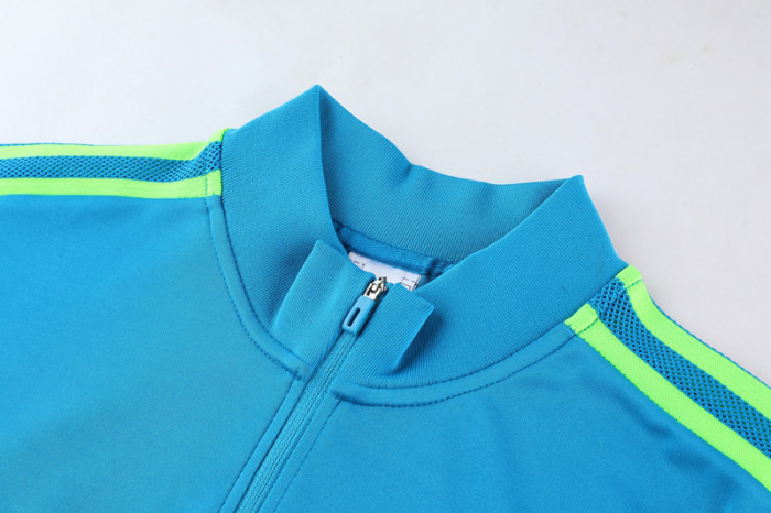 Adult Half-Zip Training Top and Pants Set Lake blue #B201