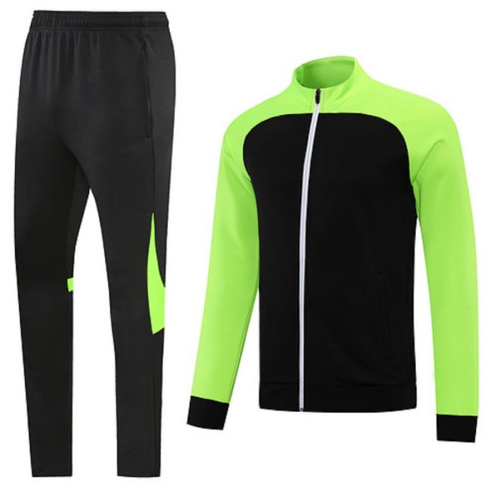Adult Track Jacket and Pants Set Black/Green #NJ01
