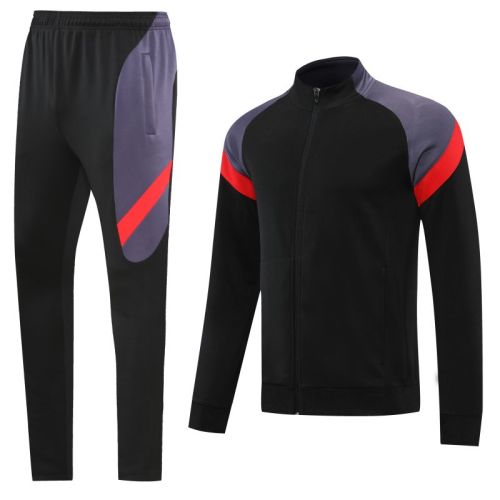 Adult Track Jacket and Pants Set Black/Purple #NJ02