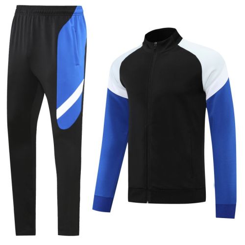 Adult Track Jacket and Pants Set Black/Blue #NJ02