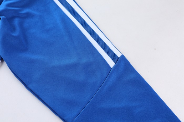 Adult Half-Zip Training Top and Pants Set Blue #B201