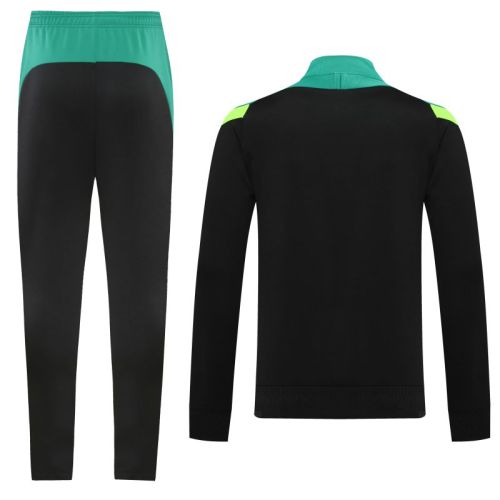 Adult Track Jacket and Pants Set Black/Green #NJ02