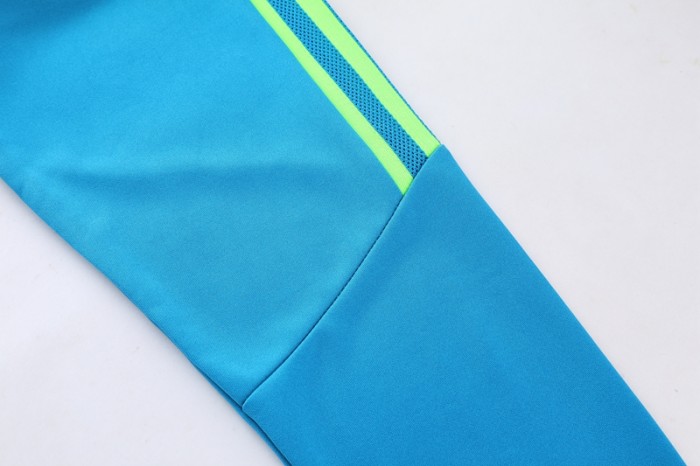 Adult Half-Zip Training Top and Pants Set Lake blue #B201