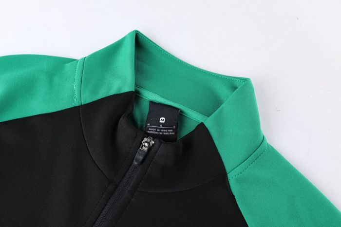 Adult Track Jacket and Pants Set Black/Green #NJ02