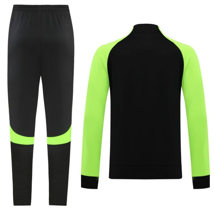 Adult Track Jacket and Pants Set Black/Green #NJ01