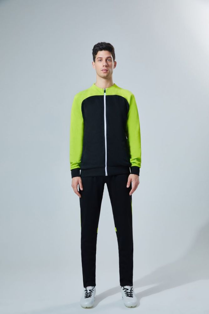 Adult Track Jacket and Pants Set Black/Green #NJ01