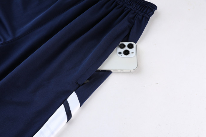Adult Half-Zip Training Top and Pants Set Dark Blue #B201