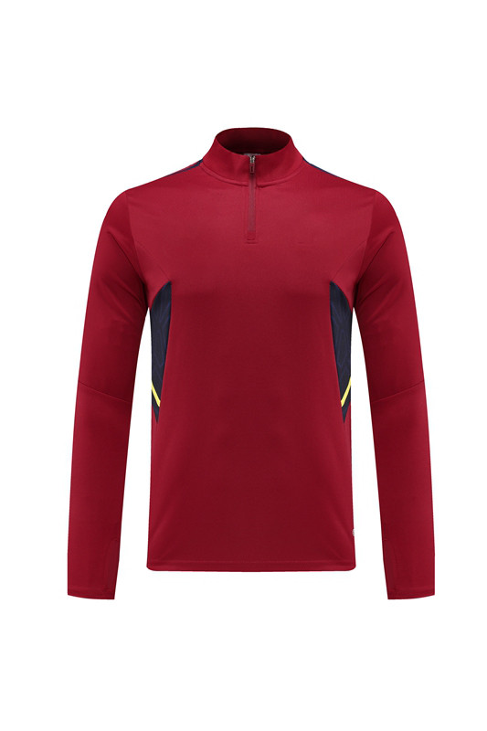 Adult Half-Zip Training Top and Pants Set Purplish red #B201