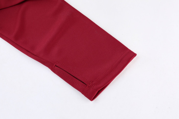 Adult Half-Zip Training Top and Pants Set Purplish red #B201