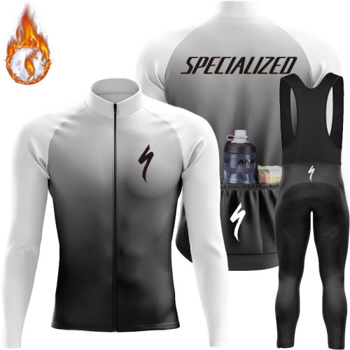 Winter Mens Road Race Pro Team Cycling Long-sleeved Fleece Suit