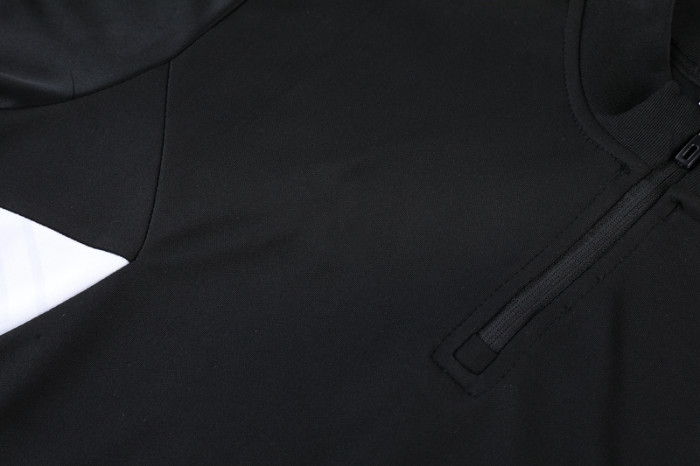 Adult Half-Zip Training Top and Pants Set Black #B201