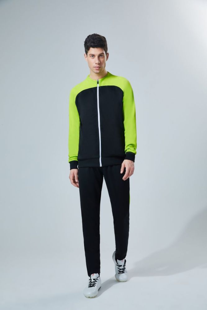 Adult Track Jacket and Pants Set Black/Green #NJ01