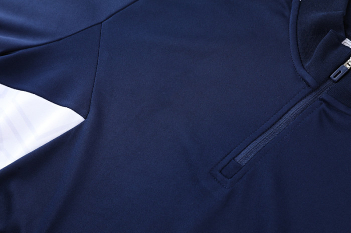 Adult Half-Zip Training Top and Pants Set Dark Blue #B201