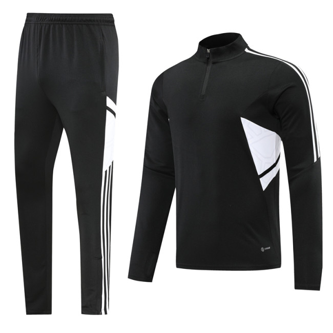 Adult Half-Zip Training Top and Pants Set Black #B201