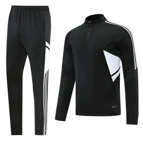 Adult Half-Zip Training Top and Pants Set Black #B201