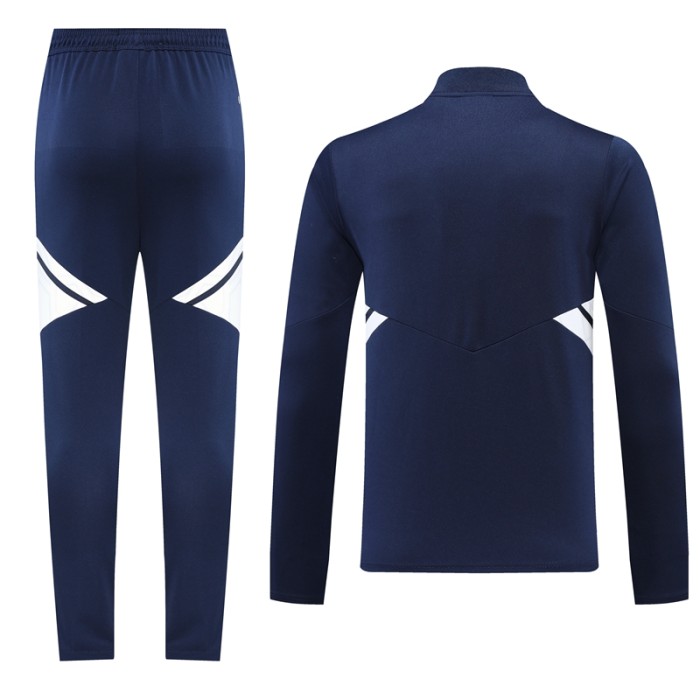 Adult Half-Zip Training Top and Pants Set Dark Blue #B201