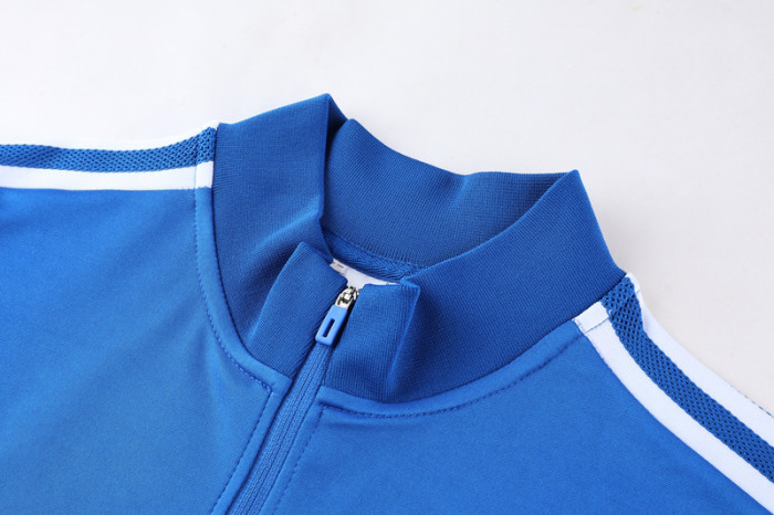 Adult Half-Zip Training Top and Pants Set Blue #B201
