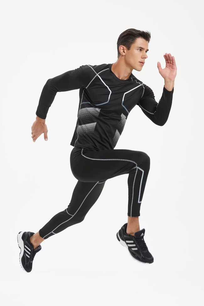 Men's Quick-dry Sports Fitness Top and Pants Set