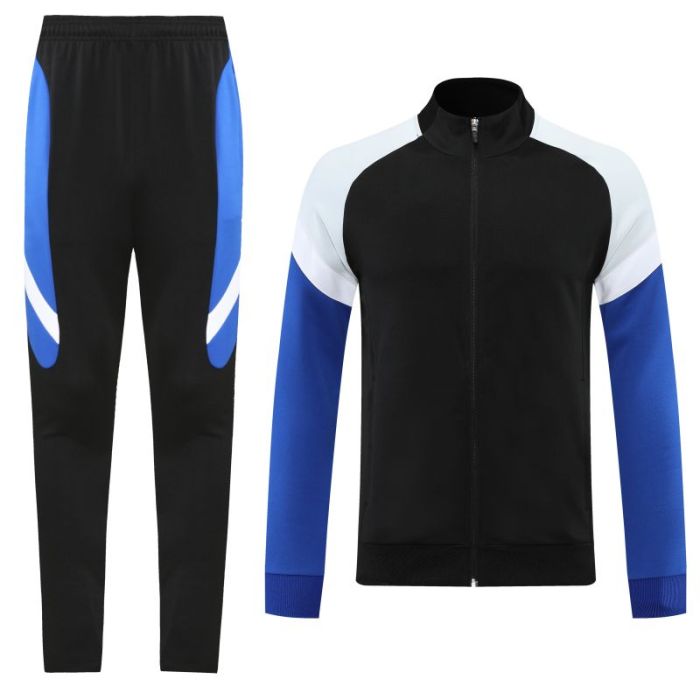 Adult Track Jacket and Pants Set Black/Blue #NJ02