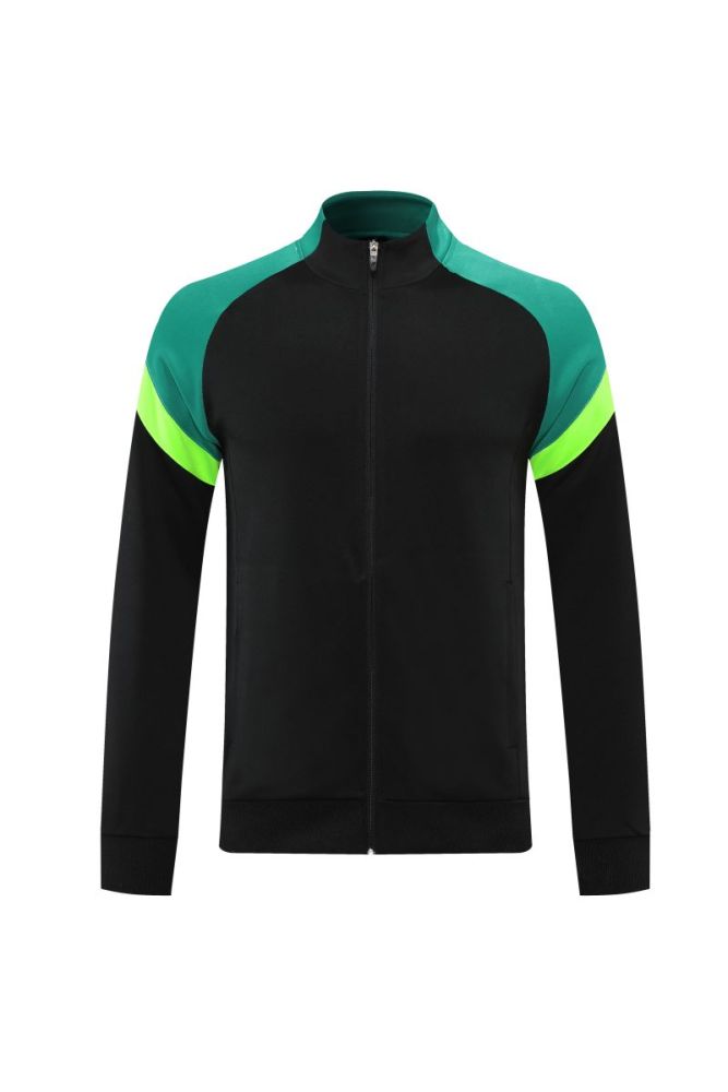 Adult Track Jacket and Pants Set Black/Green #NJ02