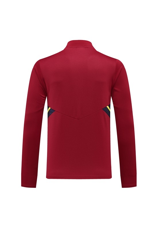Adult Half-Zip Training Top and Pants Set Purplish red #B201