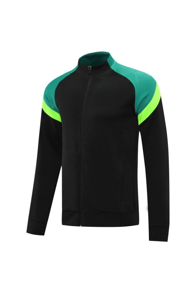 Adult Track Jacket and Pants Set Black/Green #NJ02