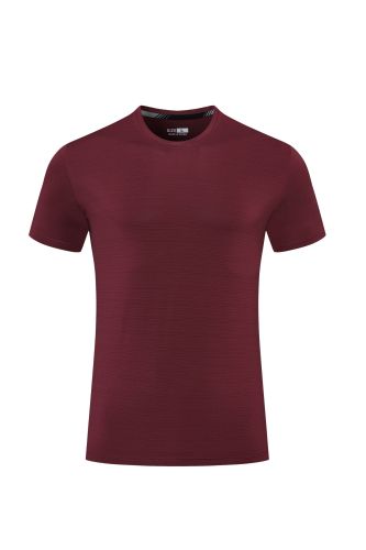 5PCS Men's Quick-dry Sports Fitness T-shirt Jujube Red #202
