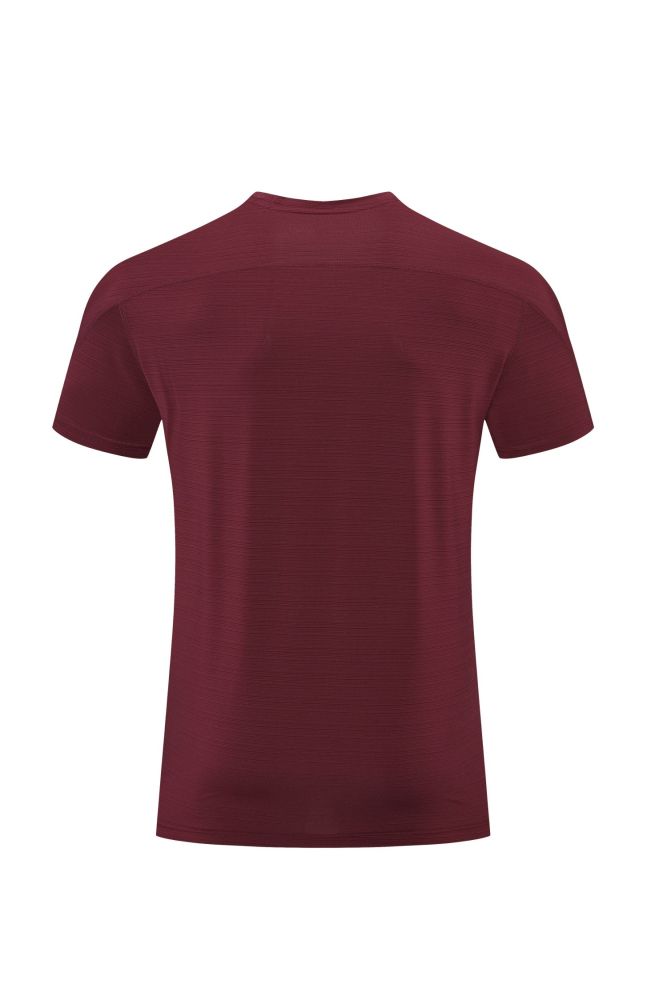 4PCS Men's Quick-dry Sports Fitness T-shirt Jujube Red #205