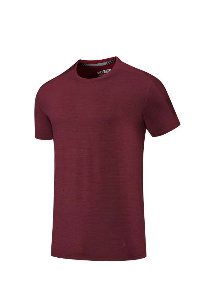 4PCS Men's Quick-dry Sports Fitness T-shirt Jujube Red #205
