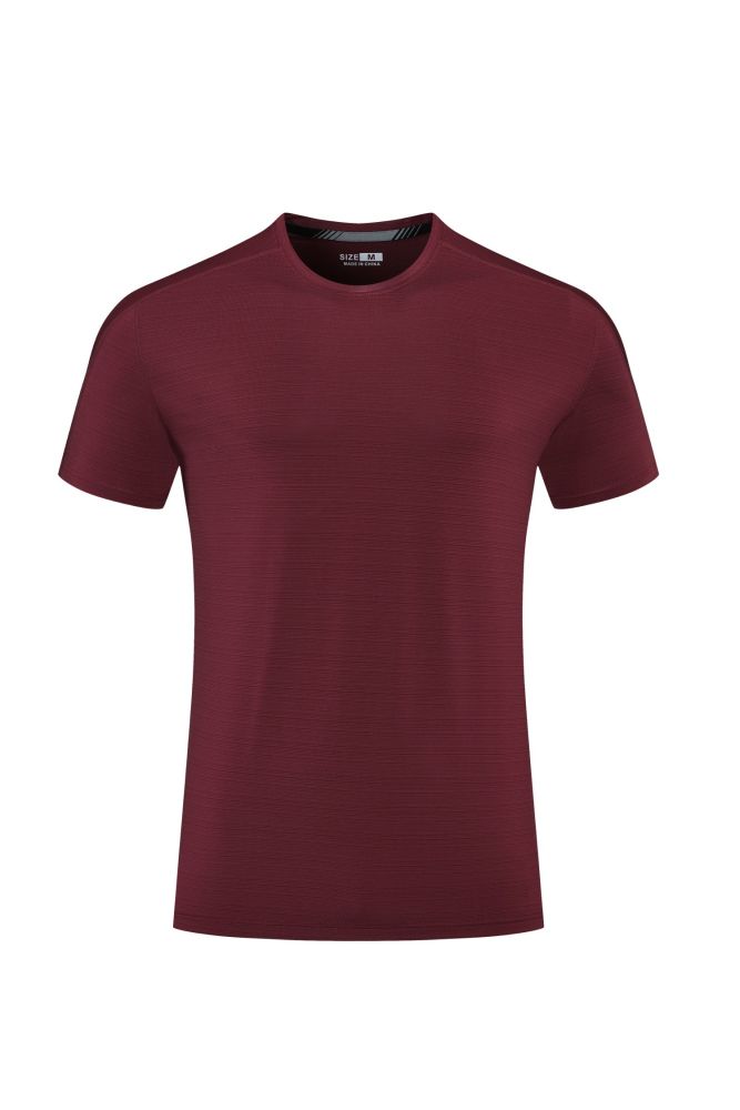 4PCS Men's Quick-dry Sports Fitness T-shirt Jujube Red #205