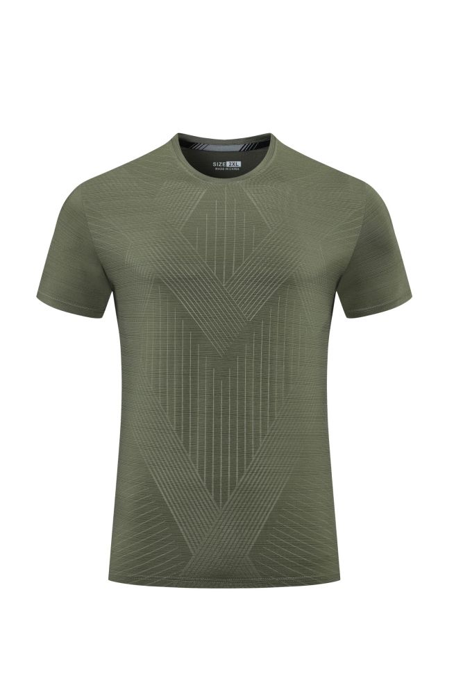 1PC Men's Quick-dry Sports Fitness T-shirt Light army green #204