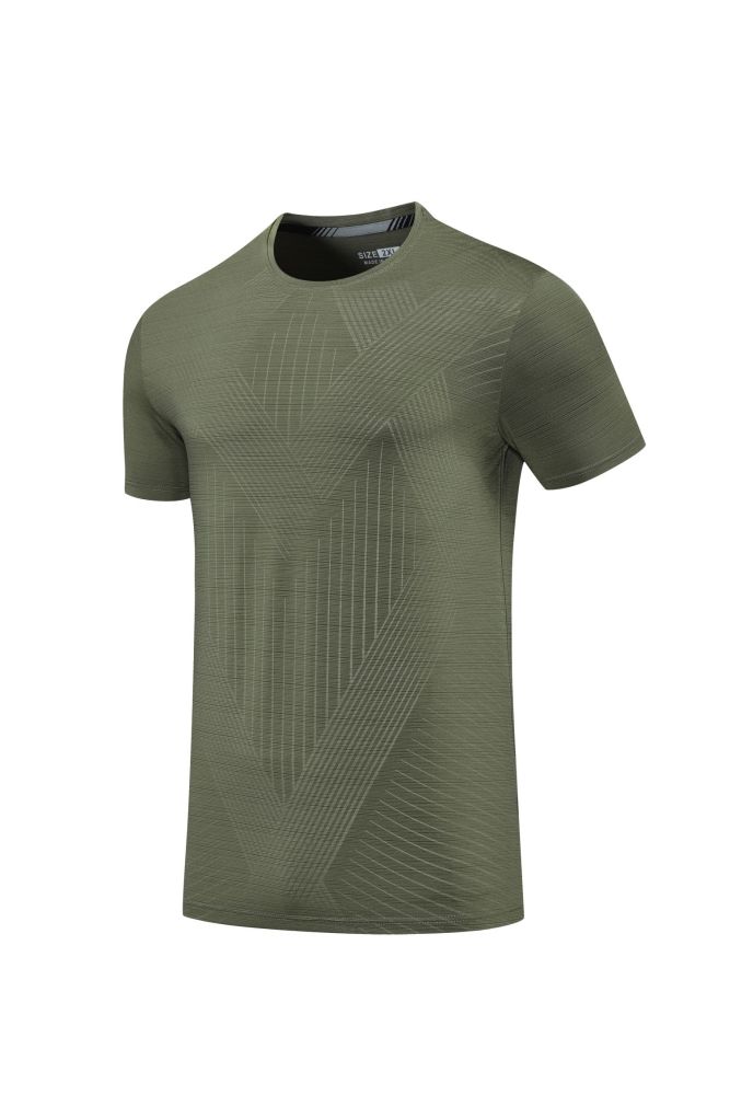 1PC Men's Quick-dry Sports Fitness T-shirt Light army green #204