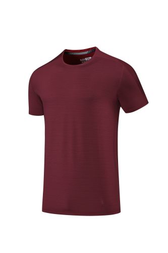 3PCS Men's Quick-dry Sports Fitness T-shirt Jujube Red #205