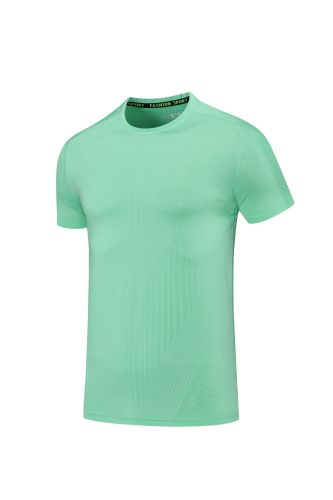 2PCS Men's Quick-dry Sports Fitness T-shirt Emerald green #203
