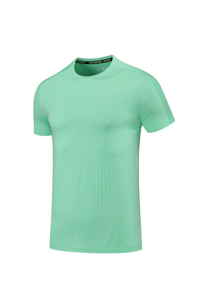 2PCS Men's Quick-dry Sports Fitness T-shirt Emerald green #203