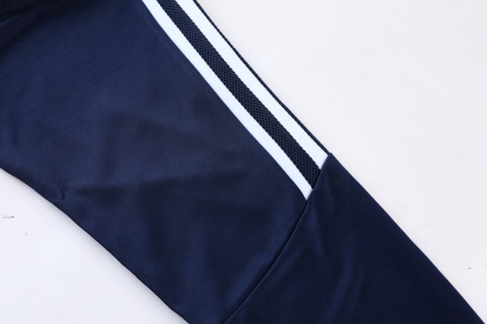 14 Sets Adult Half-Zip Training Top and Pants Set Dark Blue #B201