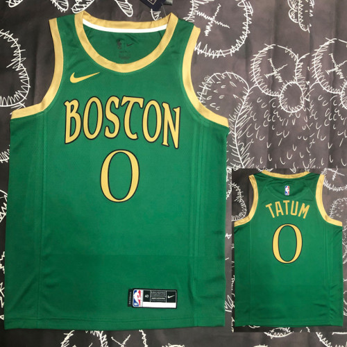 2020 CELTICS TATUM #0 City Edition Green Top Quality Hot Pressing NBA Jersey