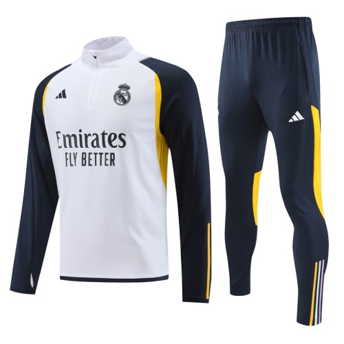 23-24 RMA White Yellow Half Pull Tracksuit (半拉链)
