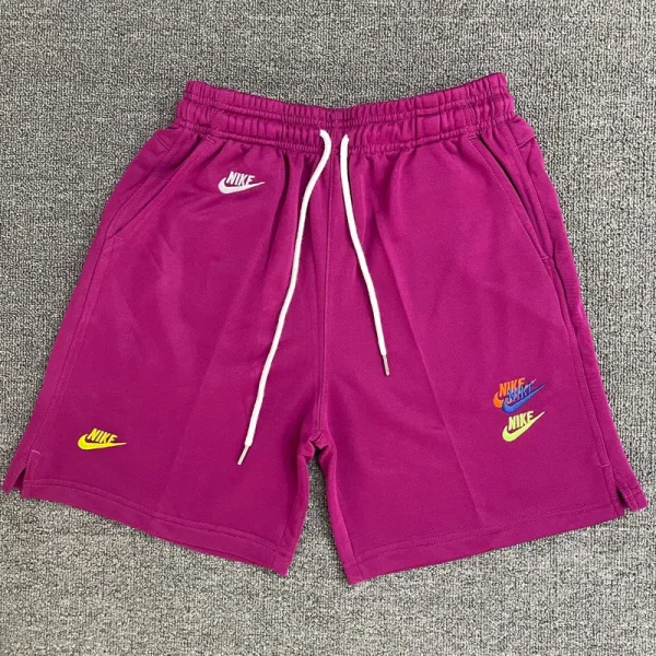CN02紫 NK Purple Embroidered Multicolor Logo Casual Short Pants