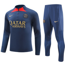 23-24 PSG Royal blue Half Pull Tracksuit (半拉链)