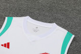 23-24 Man Utd White Green Tank top and shorts suit