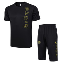 23-24 PSG Jordan Black Training Short Suit #D795 (七分裤）