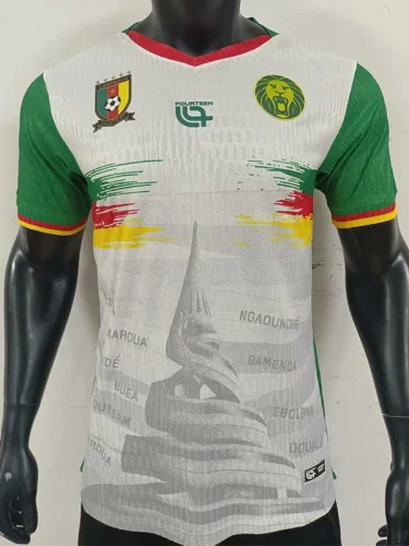 25-26 Cameroon White Player Version Soccer Jersey
