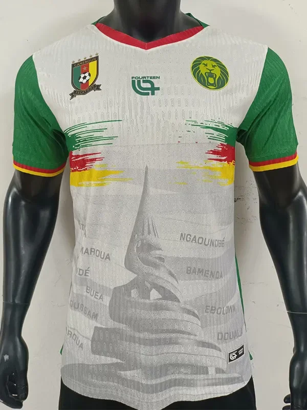 25-26 Cameroon White Player Version Soccer Jersey