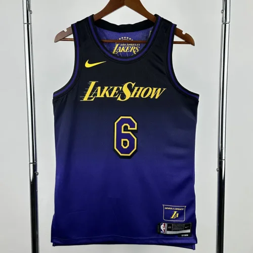 24-25 LAKERS JAMES #6 Royal blue City Edition Top Quality Hot Pressing NBA Jersey